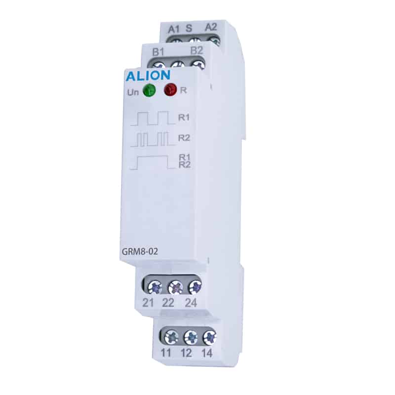 Stable Performance Mugast GRM8-01 Din Rail Electronic Impulse Relay Latching Relay Memory Relay with LED Indicators AC 230V